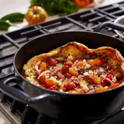 Enameled Cast Iron, Braiser With Lid And Acacia Wood Trivet, 4 Quart><noscript><img width=