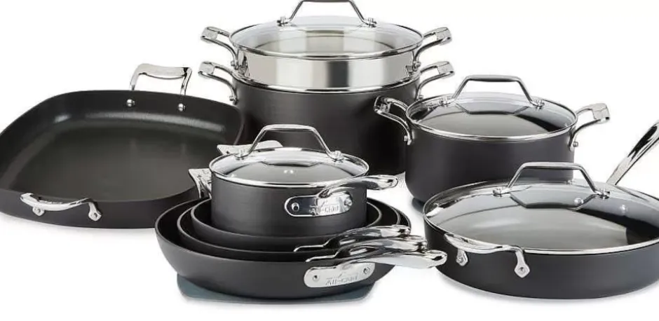 Essentials Hard Anodized Nonstick Cookware Set, 13-Piece>All-Clad Sale