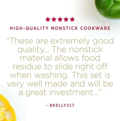 Essentials Nonstick Cookware Set, 2 Piece Sauce Pan Set With Lids, 2.5 & 4 Quart><noscript><img width=