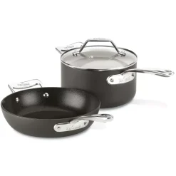Essentials Nonstick Cookware Set, 2 Piece Fry & Sauce Pan With Lid Set, 8.5 Inch & 2.5 Quart><noscript><img width=