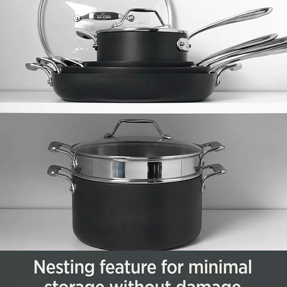 Essentials Nonstick Cookware Set, 12 Piece>All-Clad Hot