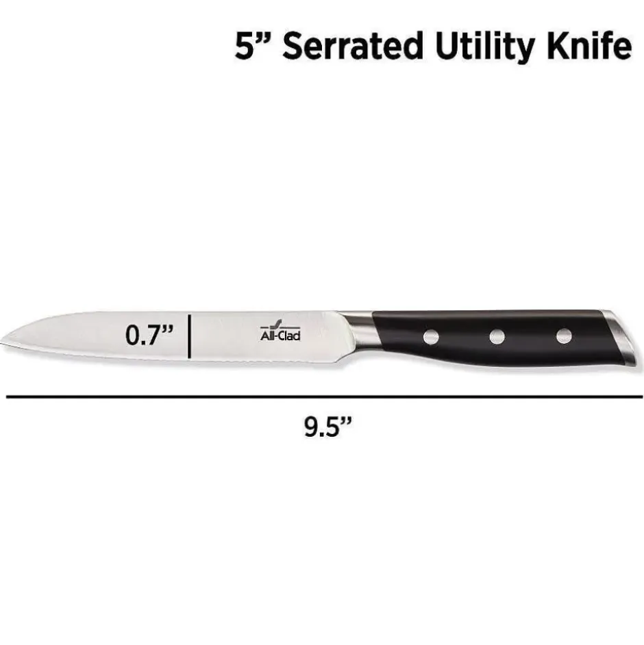Forged Knives 5-Inch Serrated Utility Knife>All-Clad New