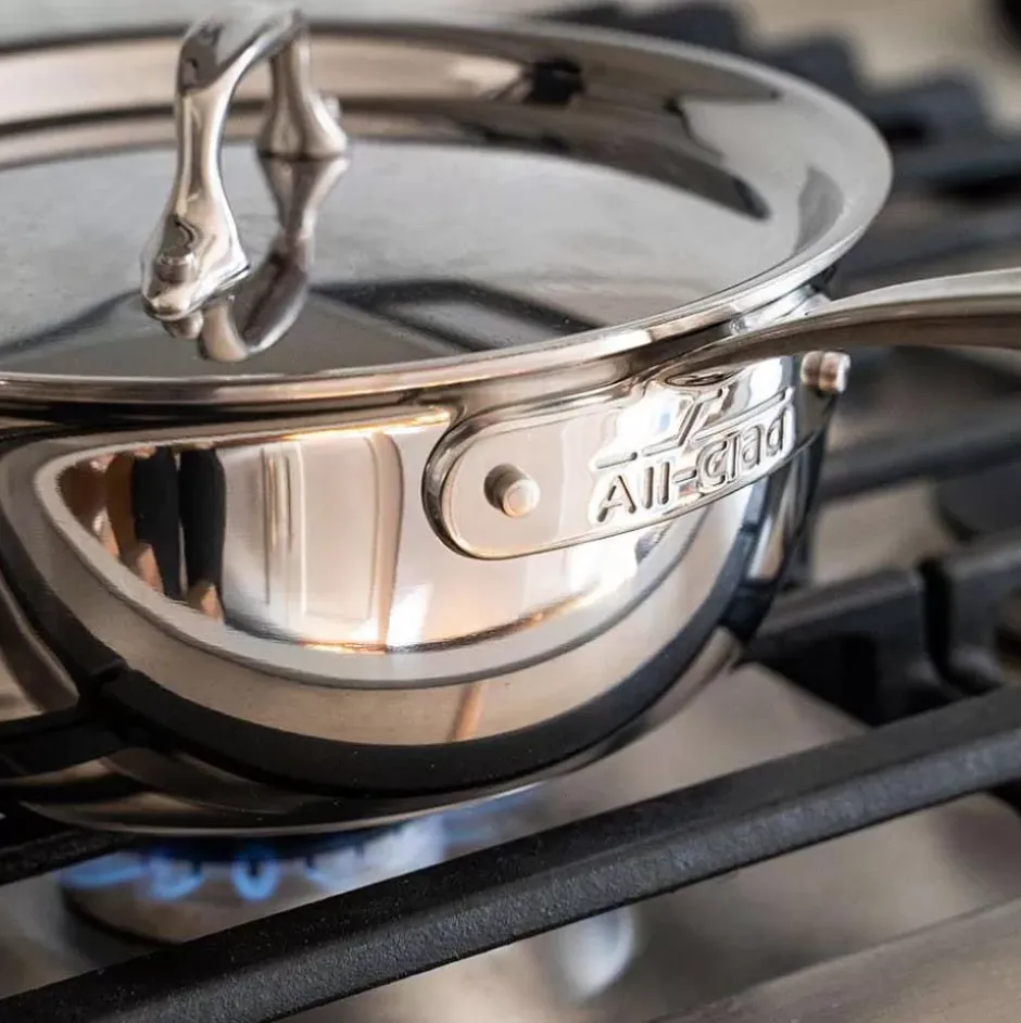 G5® Graphite Core Stainless Steel 5-Ply Bonded Cookware, Saucier With Lid, 2.5 Quart>All-Clad Best