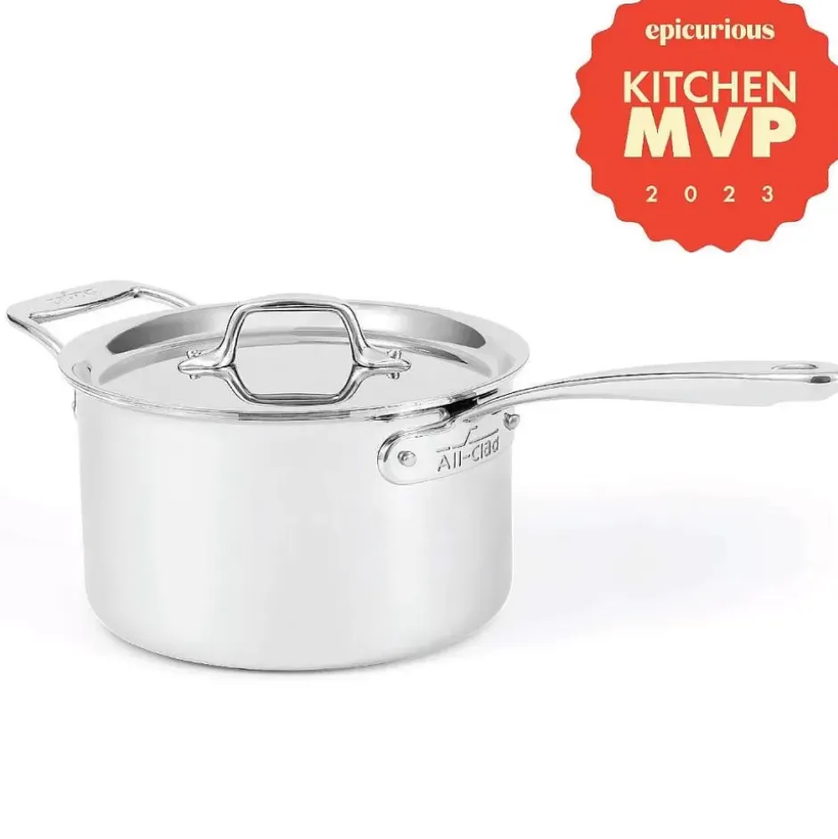 G5® Graphite Core Stainless Steel 5-Ply Bonded Cookware, Sauce Pan With Lid, 4 Quart>All-Clad Best