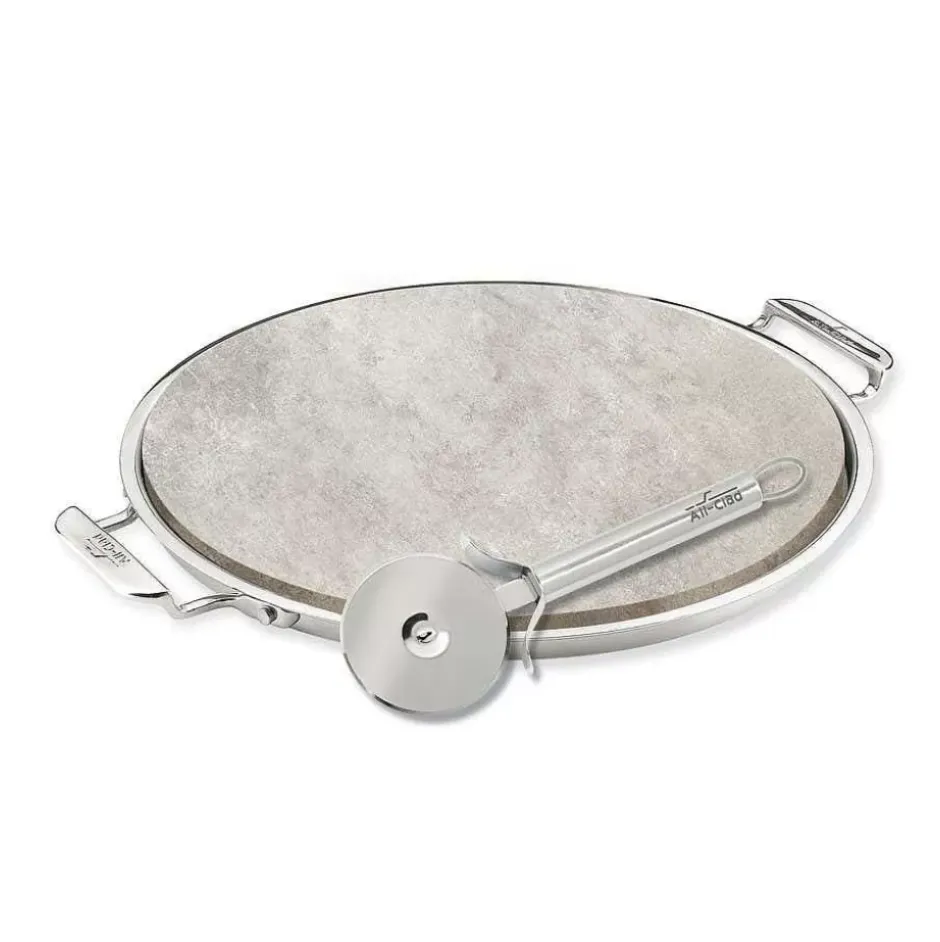 Gourmet Accessories, 13-Inch Pizza Baker Stone With Serving Tray & Pizza Cutter>All-Clad Hot