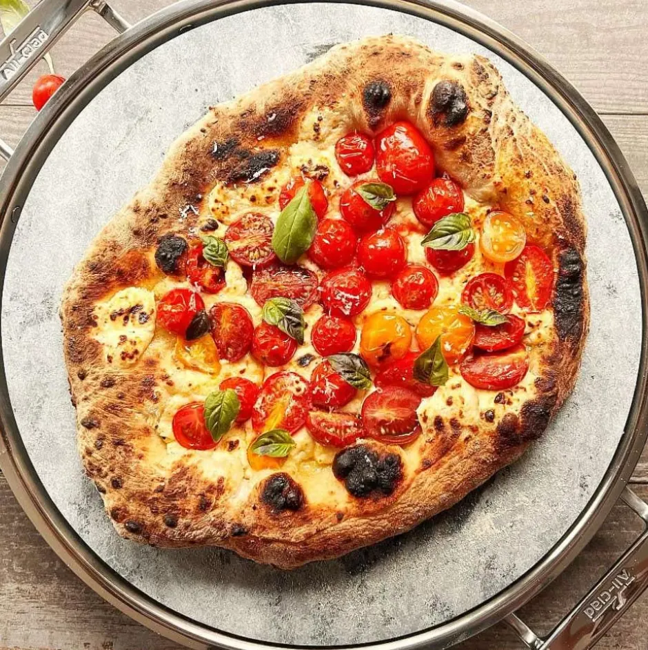 Gourmet Accessories, 13-Inch Pizza Baker Stone With Serving Tray & Pizza Cutter>All-Clad Hot