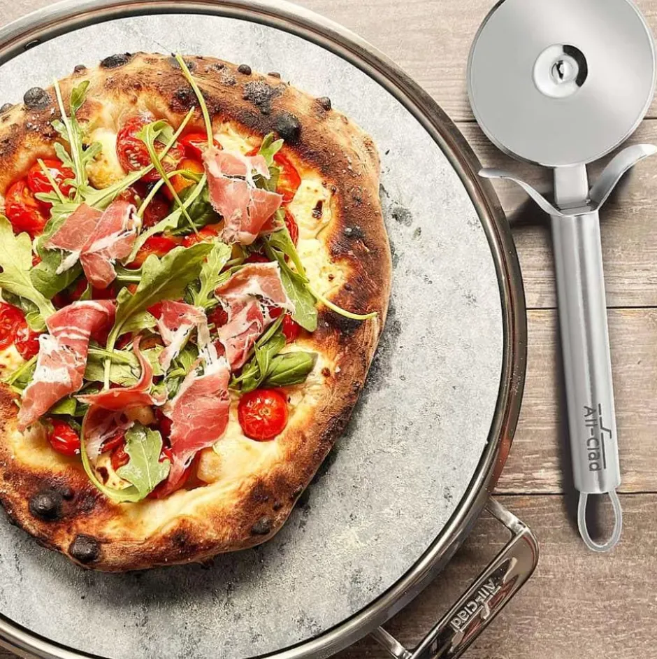 Gourmet Accessories, 13-Inch Pizza Baker Stone With Serving Tray & Pizza Cutter>All-Clad Hot