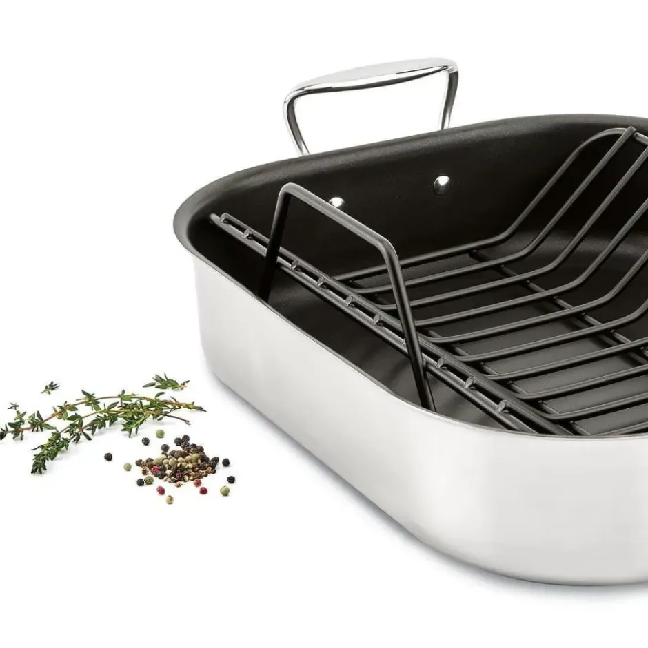 Gourmet Accessories, Large Stainless Steel Nonstick Roaster With Rack, 13 X 16 Inch>All-Clad Clearance