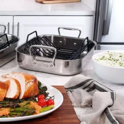 Gourmet Accessories, Small Stainless Steel Roaster With Rack, 11 X 14 Inch><noscript><img width=