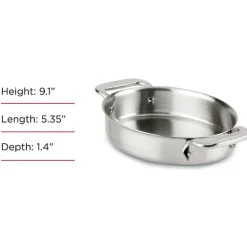 Gourmet Accessories, Stainless Steel Mini Oval Bakers 2-Piece Set, 7 Inch><noscript><img width=