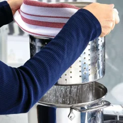 Gourmet Accessories, Stainless Steel Multi-Pot With Lid, Perforated Insert And Steaming Insert, 8 Quart><noscript><img width=