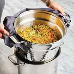 Gourmet Accessories, Stainless Steel Multi-Pot With Lid, Perforated Insert And Steaming Insert, 8 Quart><noscript><img width=