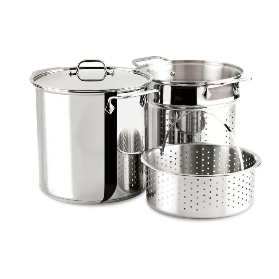 Gourmet Accessories, Stainless Steel Multi-Pot With Lid, Perforated Insert And Steamer Insert, 12 Quart>All-Clad Sale