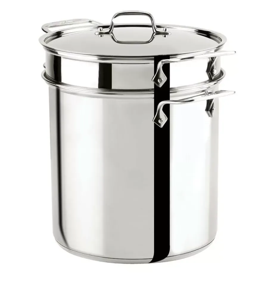 Gourmet Accessories, Stainless Steel Multi-Pot With Lid, Perforated Insert And Steamer Insert, 12 Quart>All-Clad Sale