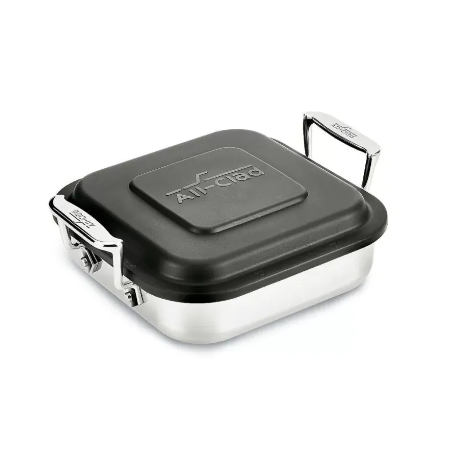 Gourmet Accessories, Stainless Steel Square Baker With Lid, 8 Inch>All-Clad Clearance