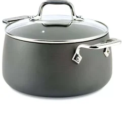 Ha1 Hard Anodized Nonstick Cookware, Soup Pot With Lid, 4 Quart><noscript><img width=