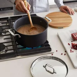 Ha1 Hard Anodized Nonstick Cookware, Dutch Oven With Acacia Wood Trivet & Spoon And Glass Lid, 6 Quart><noscript><img width=