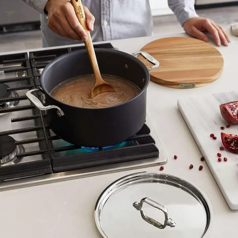 Ha1 Hard Anodized Nonstick Cookware, Dutch Oven With Acacia Wood Trivet & Spoon And Glass Lid, 6 Quart>All-Clad Clearance