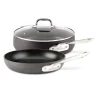 Ha1 Hard Anodized Nonstick Cookware, 2 Piece Fry Pan And Saute Pan With Lid Set, 10 Inch And 4 Quart>All-Clad New