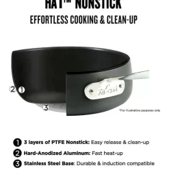 Ha1 Hard Anodized Nonstick Cookware, 2 Piece Fry Pan And Saute Pan With Lid Set, 10 Inch And 4 Quart>All-Clad New