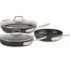 Ha1 Hard Anodized Nonstick Cookware, Fry Pan Set, 8 Inch, 10 Inch With Lid, 12 Inch With Lid><noscript><img width=