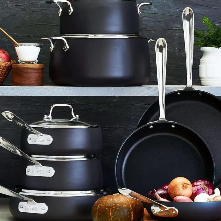 Ha1 Hard Anodized Nonstick Cookware, 2 Piece Fry Pan Set, 8 & 10 Inch>All-Clad Discount