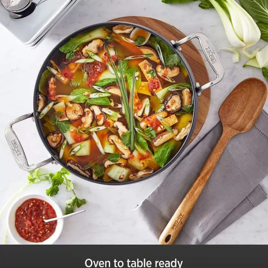 Ha1 Nonstick Dutch Oven With Acacia Wood Trivet & Spoon And Glass Lid, 6 Quart>All-Clad Best