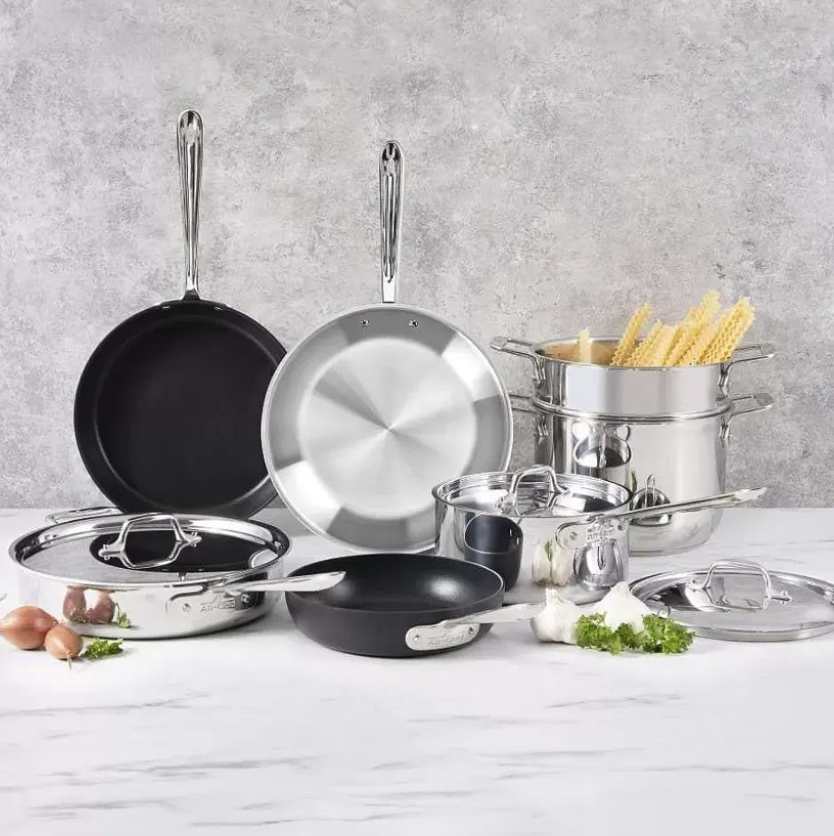 Mixed Material Cookware Set, 10 Piece>All-Clad Hot