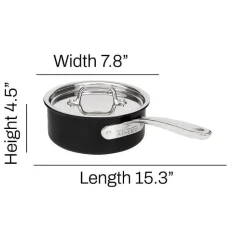 Ns Pro Nonstick Cookware, Sauce Pan With Lid, 2 Quart><noscript><img width=