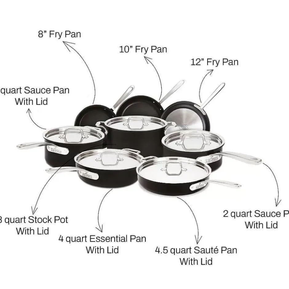 Ns Pro Nonstick Cookware Set, 13 Piece Set>All-Clad New