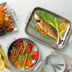 Outdoor Stainless Steel Roaster, 11 X 15 Inch><noscript><img width=