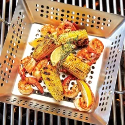 Outdoor Stainless Steel Square Basket, 11 Inch><noscript><img width=