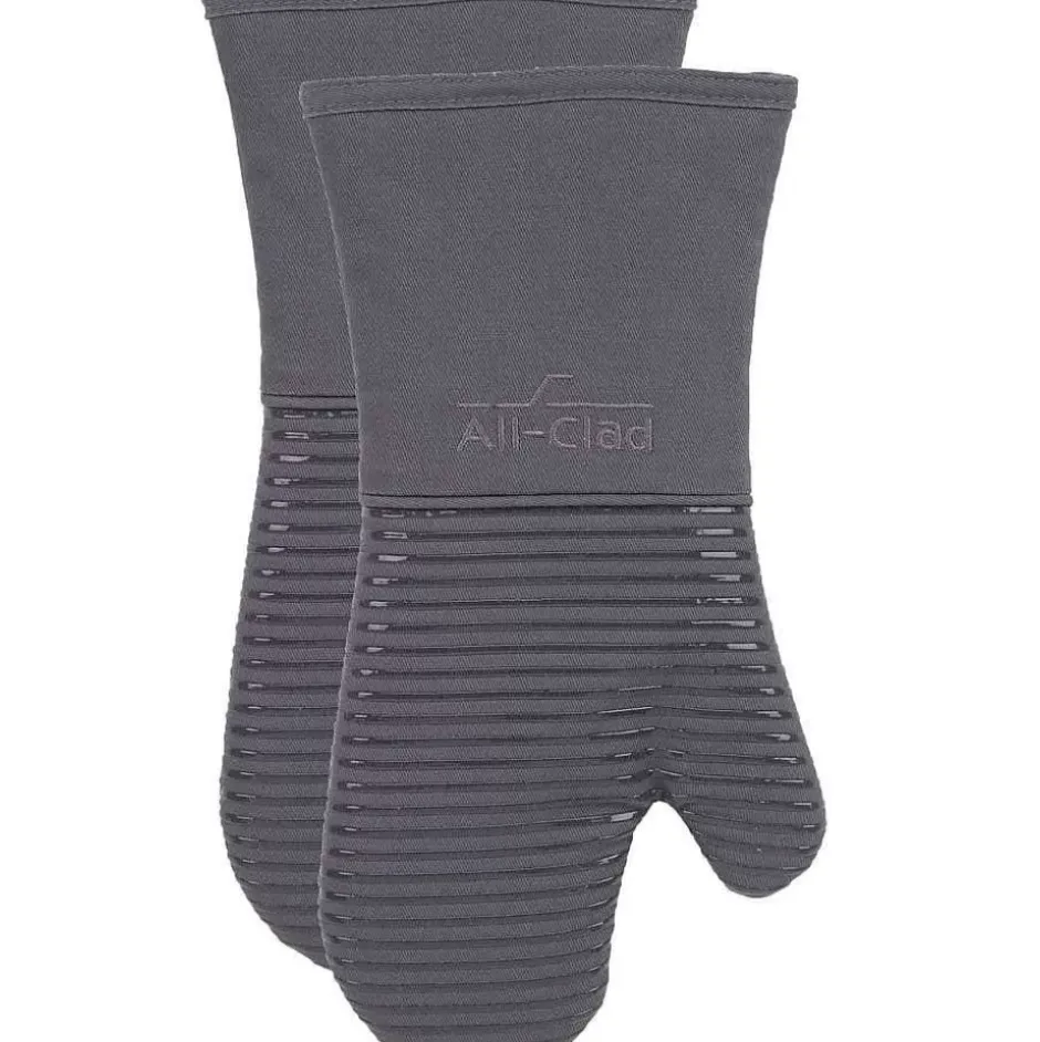 Oven Mitt Set, Pewter, 2 Pieces>All-Clad Hot