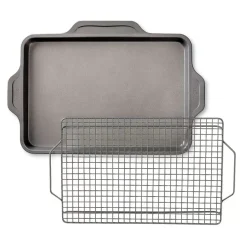 Pro-Release Nonstick Bakeware, Half Sheet Pan With Cooling Rack, 2 Piece Set>All-Clad Best