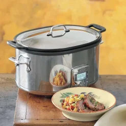 Stainless Steel Slow Cooker With Aluminum Insert, 7 Quart><noscript><img width=